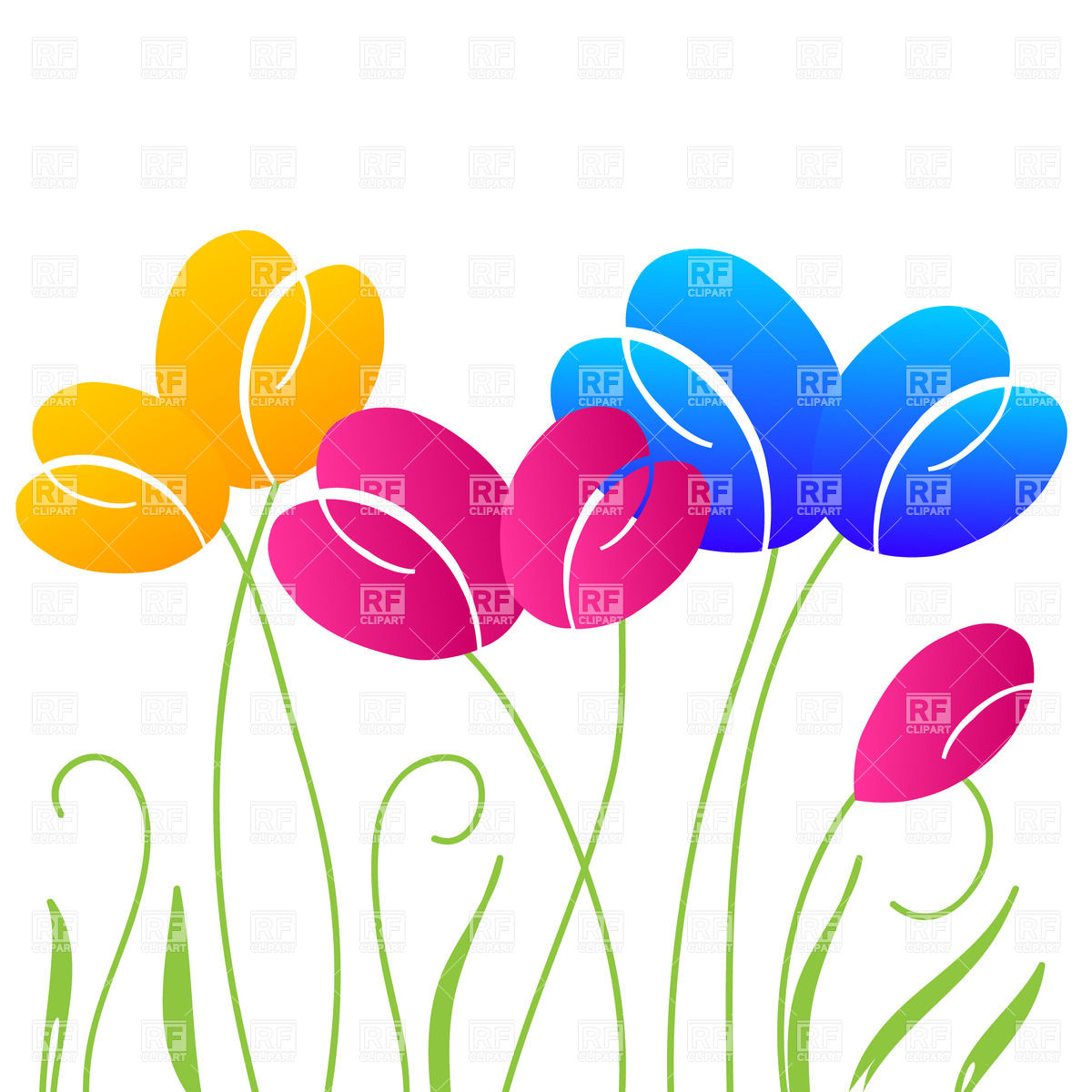Simple Stylized Tulip Flowers 28095 Plants And Animals Download    