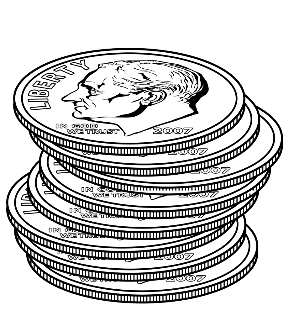 Stacks Of Dimes   Clipart Etc