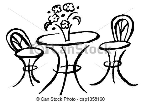 Stock Illustration Of Bistro Table Csp1358160   Search Clipart
