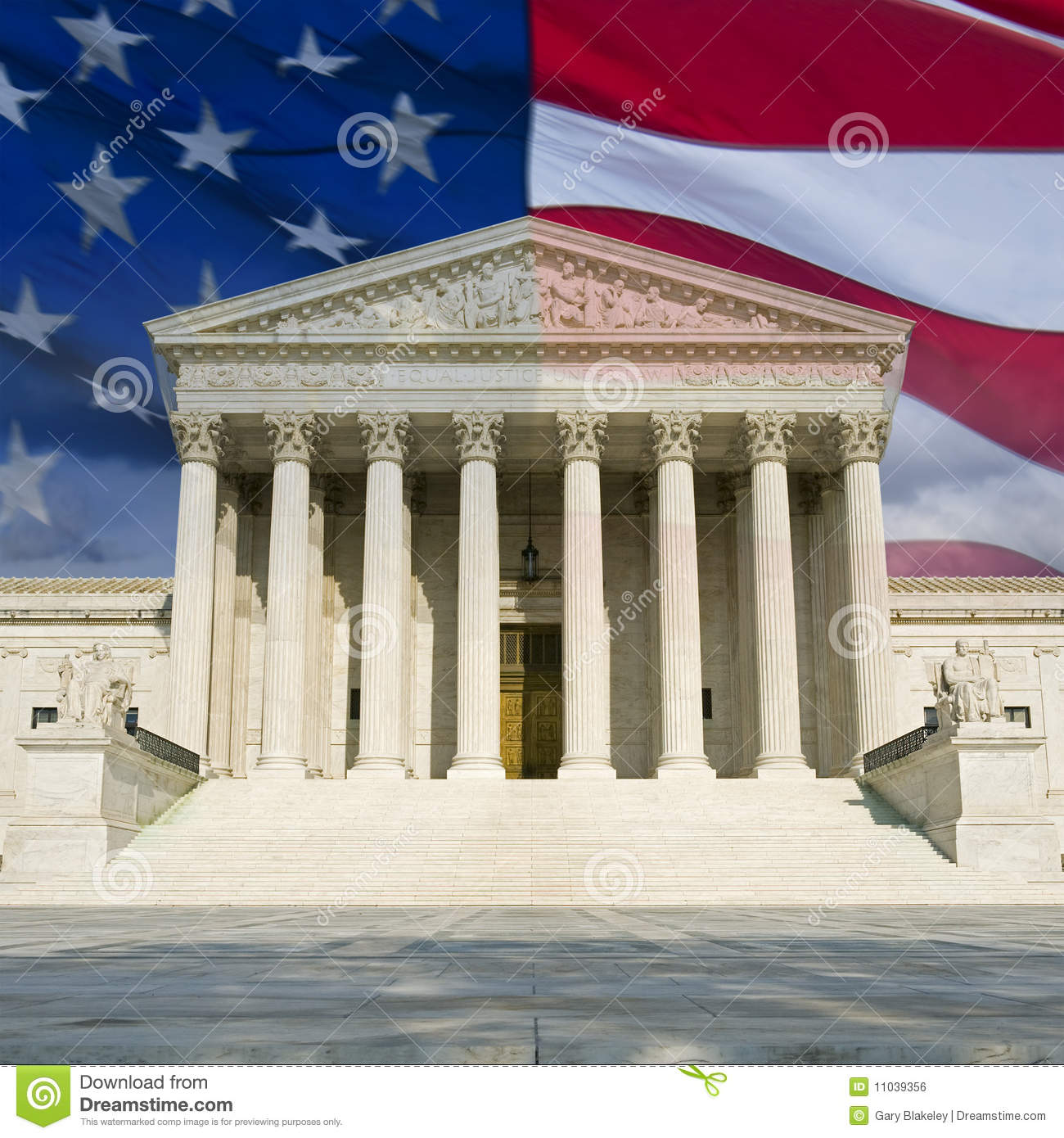 Supreme Court Building Clipart Us Supreme Court With Flag
