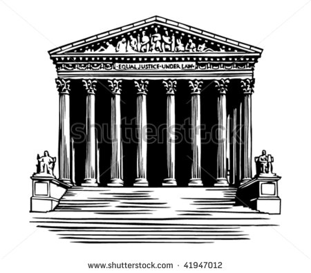 Supreme Court Building In Washington Dc Stock Vector Illustration