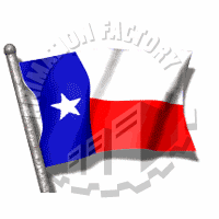 Texas State Flag Waving Animated Clipart