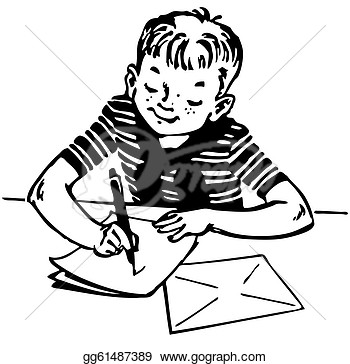 Vector Stock   Boy Writing A Letter  Stock Clip Art Gg61487389