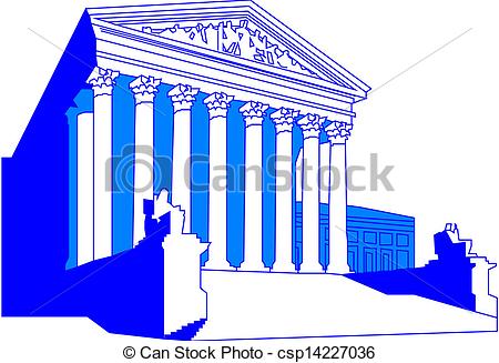Vector   Us Supreme Court Building   Stock Illustration Royalty Free