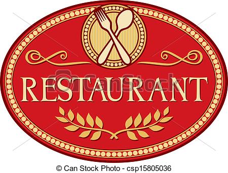 Vectors Of Restaurant Symbol Restaurant Sign Design Csp15805036    