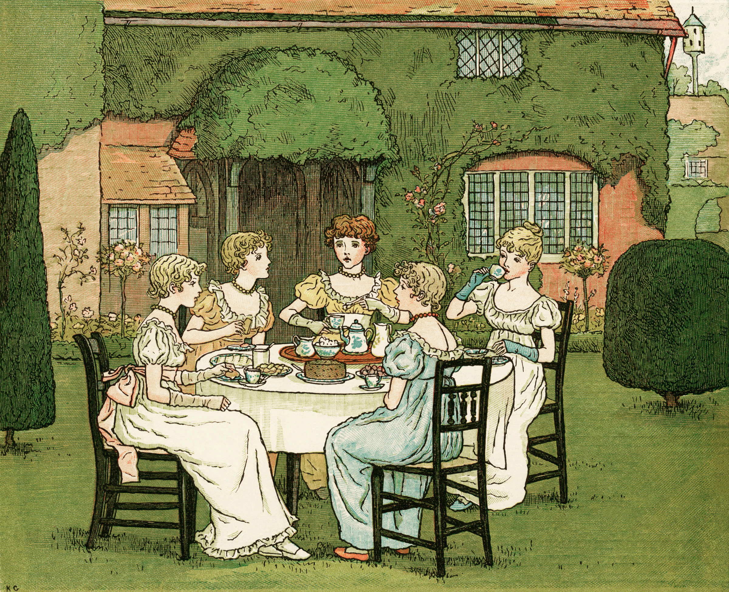 Victorian Tea Party Clipart Victorian Girls Tea Party