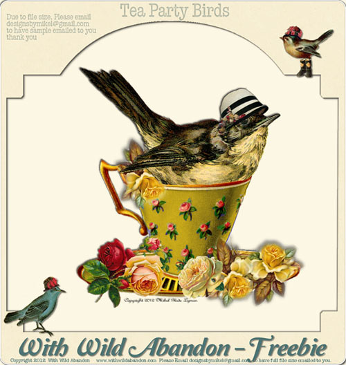 Vintage Clip Art Vintage Clipart Tea Cup Tea Party Vintage Bird