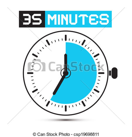 45 Minutes Stopwatch Clipart