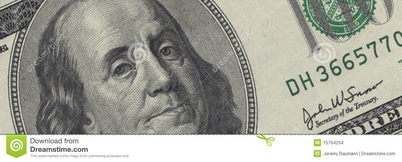 Ben Franklin  100 Bill Stock Images   Image  15764234