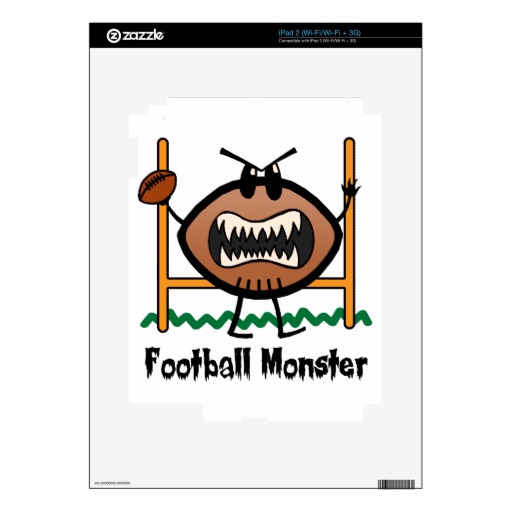 Cartoon Sports Clip Art Angry Mad Football Monster Skin For Ipad 2    
