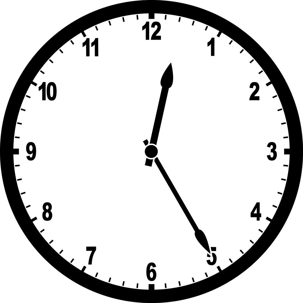 Clock 12 25   Clipart Etc