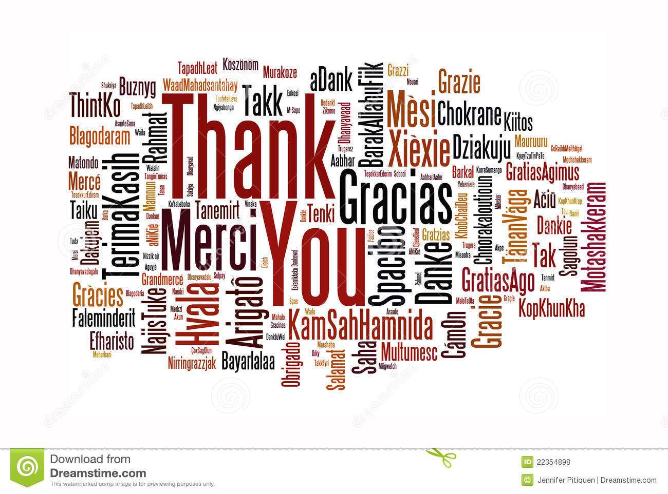 Cloud Of Words Of The Phrase Thank You In Different Languages With    