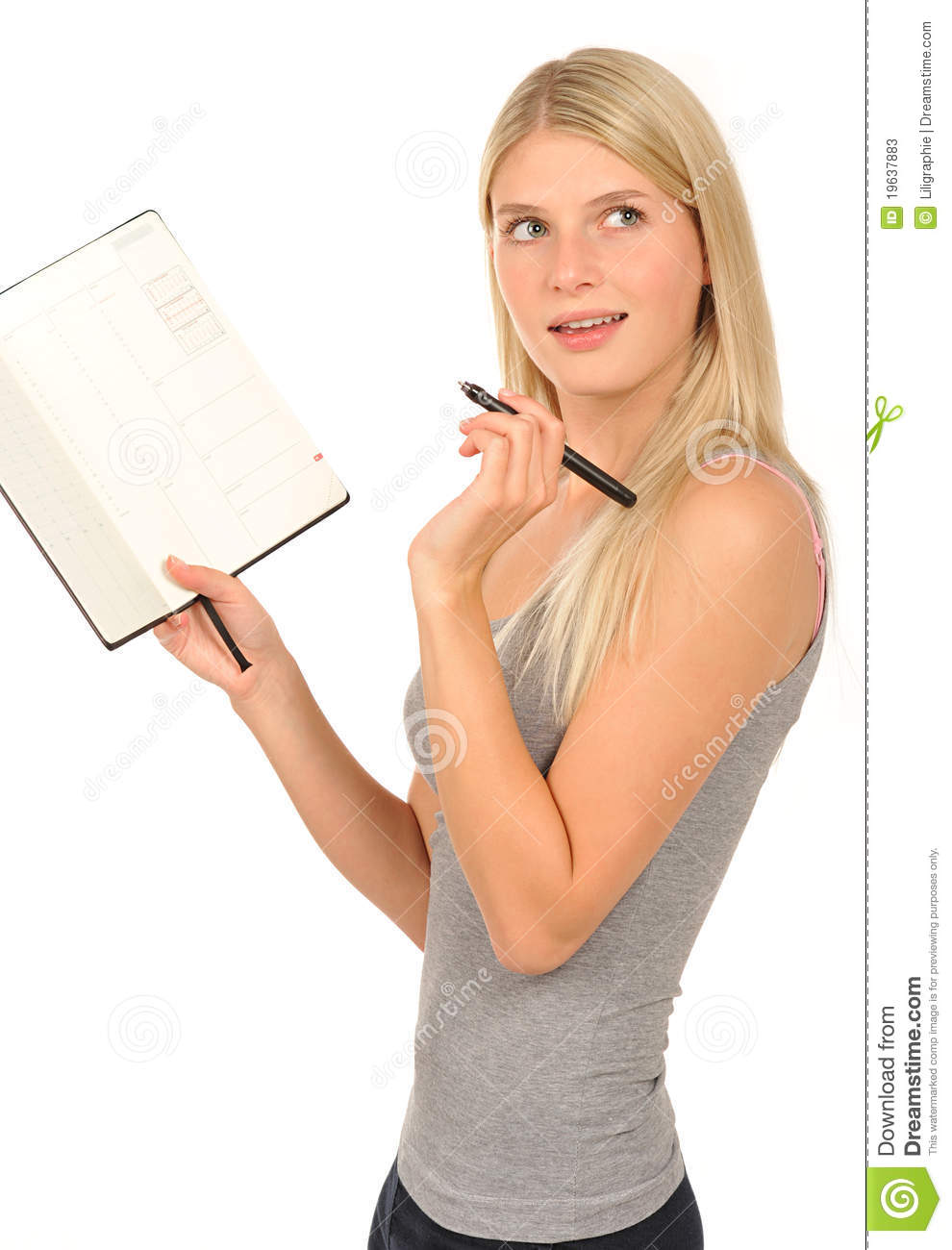 Cute Girl With A Diary Stock Photos   Image  19637883