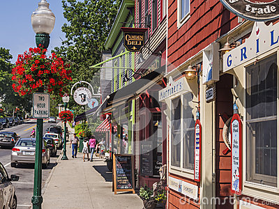 Main Street In Camden Maine Depicting Small Town America On The