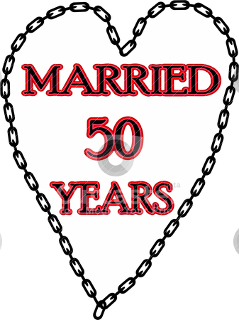 Marriage Chains 50 Years Stock Vector Clipart Humoristic Marriage    