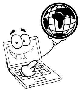 Network Clipart Image   Black And White Graphic Of Computer Connected