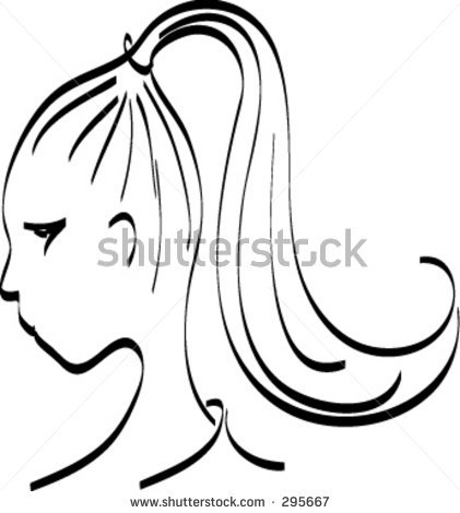 Ponytail Clipart Stock Vector Girl With A Ponytail 295667 Jpg