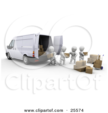 Royalty Free Clip Art Illustration Of A 3d Side View Of A Small Truck