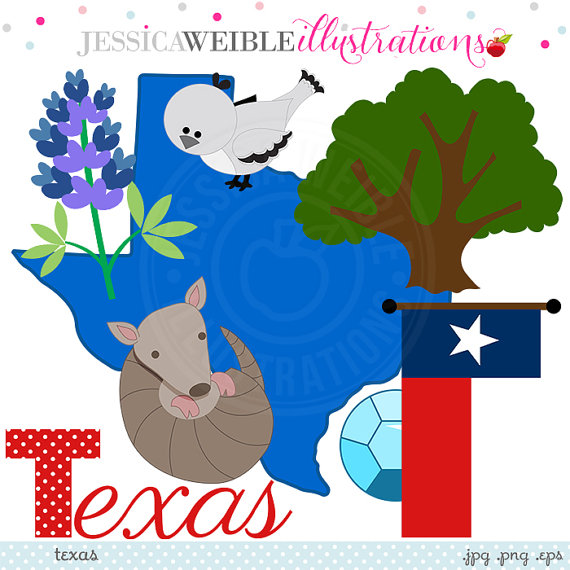 Texas Cute Digital Clipart For Invitations Card Design Scrapbooking