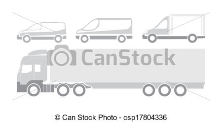 Vector   Commercial Vans And Trucks   Stock Illustration Royalty Free