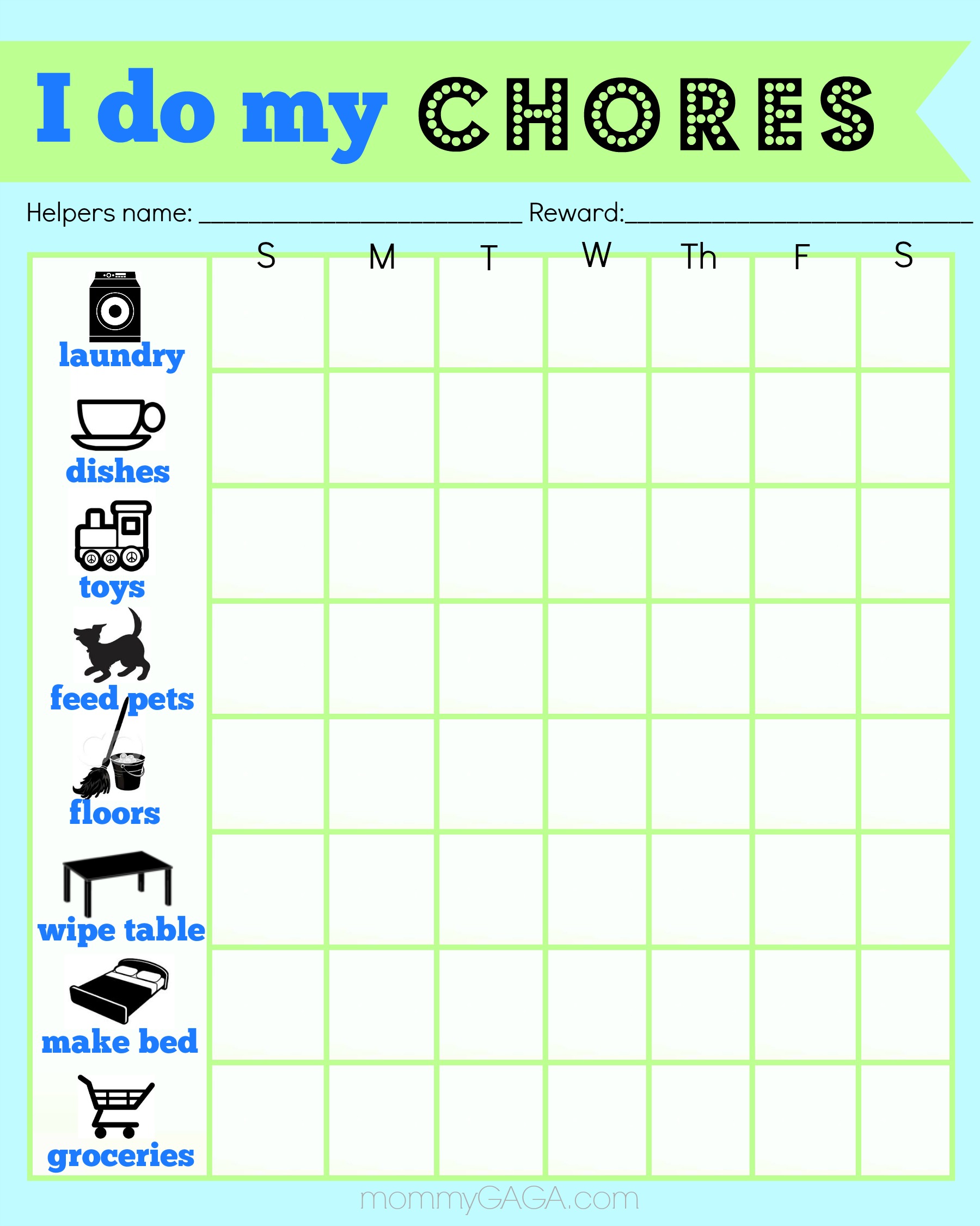 10 Chores For Preschoolers   A Printable Chore Chart