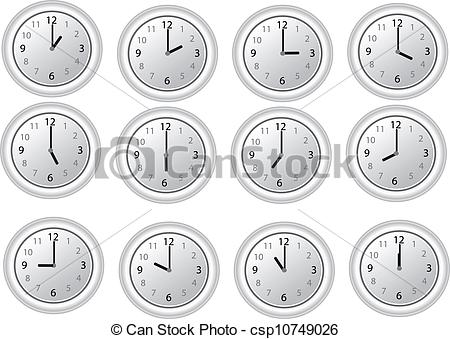12 O Clock On The White Clocks   Csp10749026