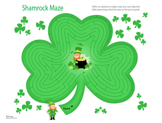 22  St  Patrick S Day Shamrock Maze   Follow The Shamrock Maze To Get