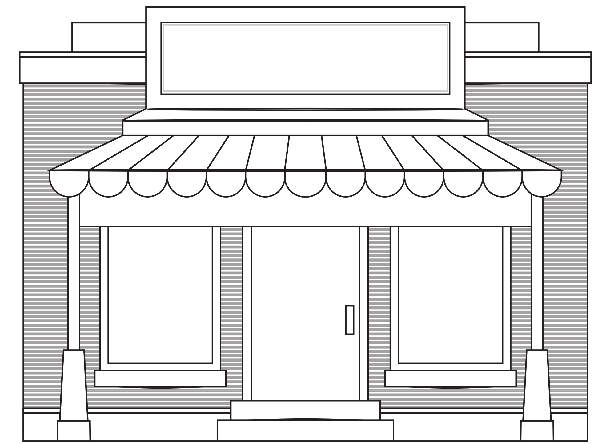 Abstract Store House Fronts Shop 4 Black White Art Clipartsy Com Svg