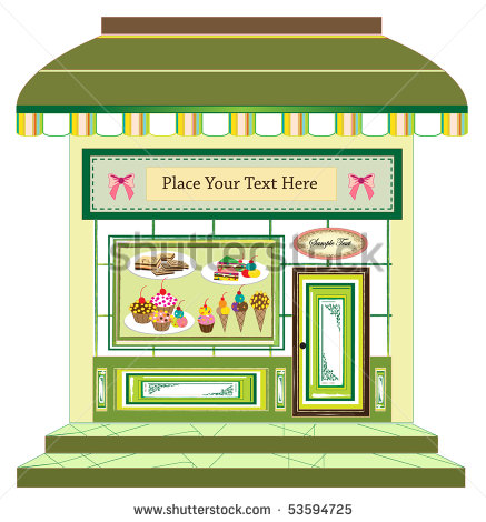 Bakery Shop Front Clipart Vector Of Cake Cafe With Signs