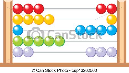 Clip Art Vector Of Abacus Calculator For Kids   Child Colorful Abacus    