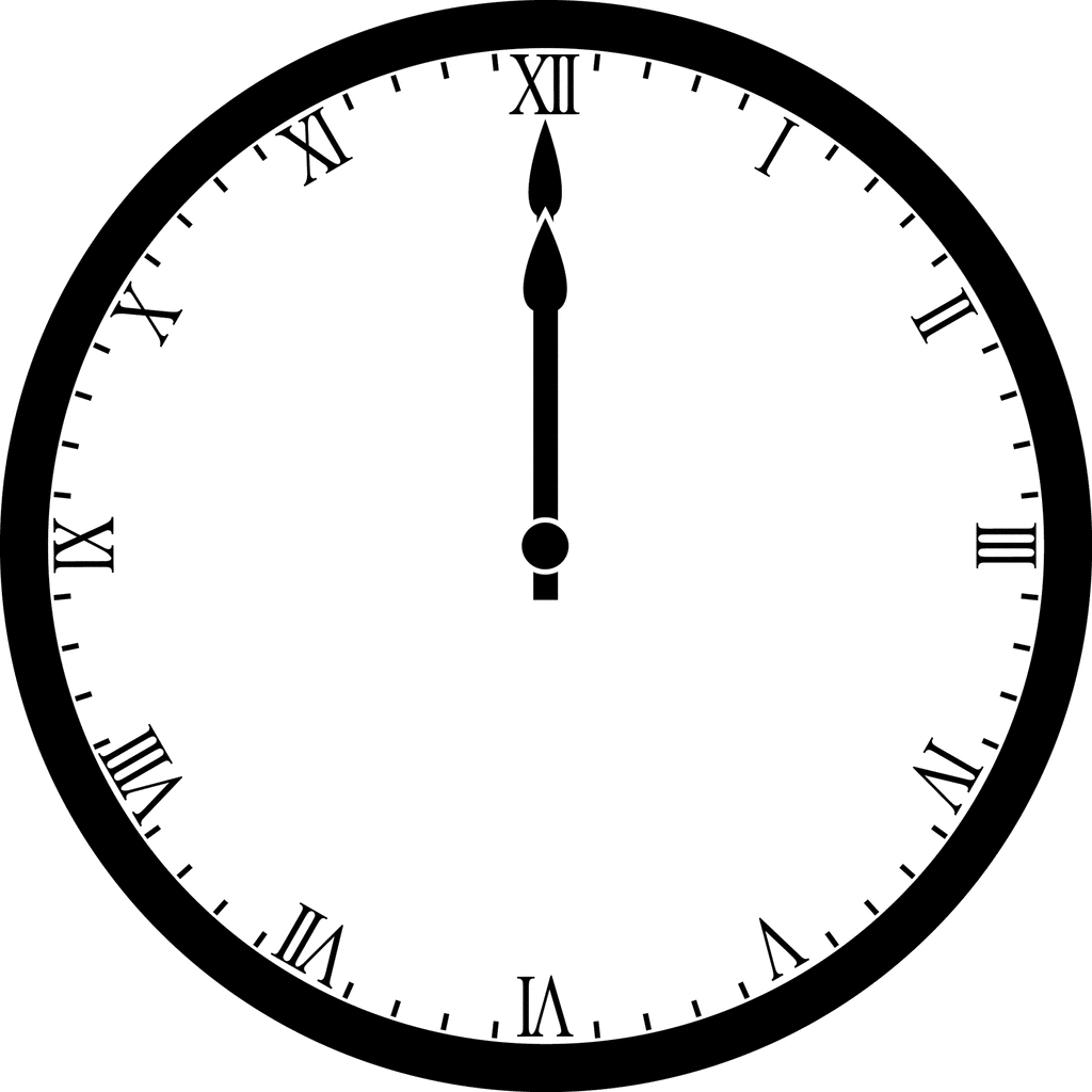 Clock 12 00   Clipart Etc