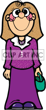 Country Style Female Purple Women People Woman003pr C Clip Art People