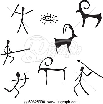 Figures Looks Like Cave Painting  Vector Clipart Gg60628390   Gograph