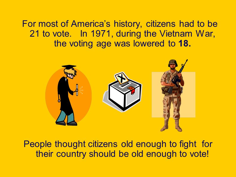 For Most Of Americas History Citizens Had To Be 21 To Vote  In 1971