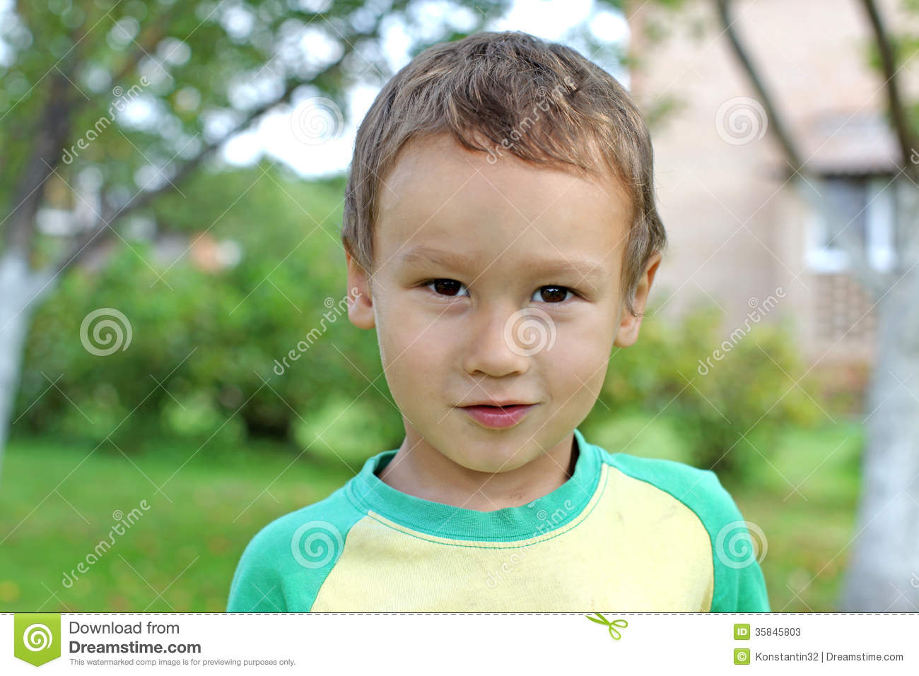 Funny Little Boy 3 4 Year Old Outdoors Stock Photos   Image  35845803