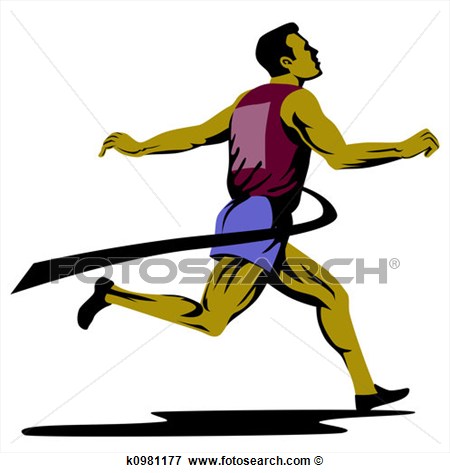Illustration Of Sprinter Winning Finish K0981177   Search Eps Clipart