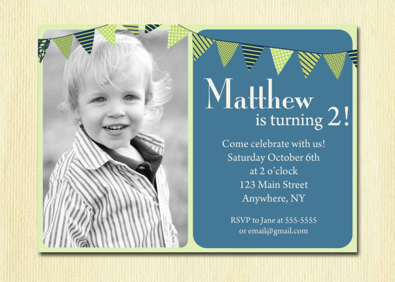 Party   Diy Photo Printable Custom Kids Invite   1 2 3 4 Year Old