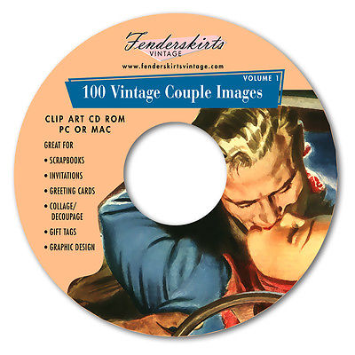 Retro Art Illustrations 50s Couple Images Clipart Clip Art Cd Graphics