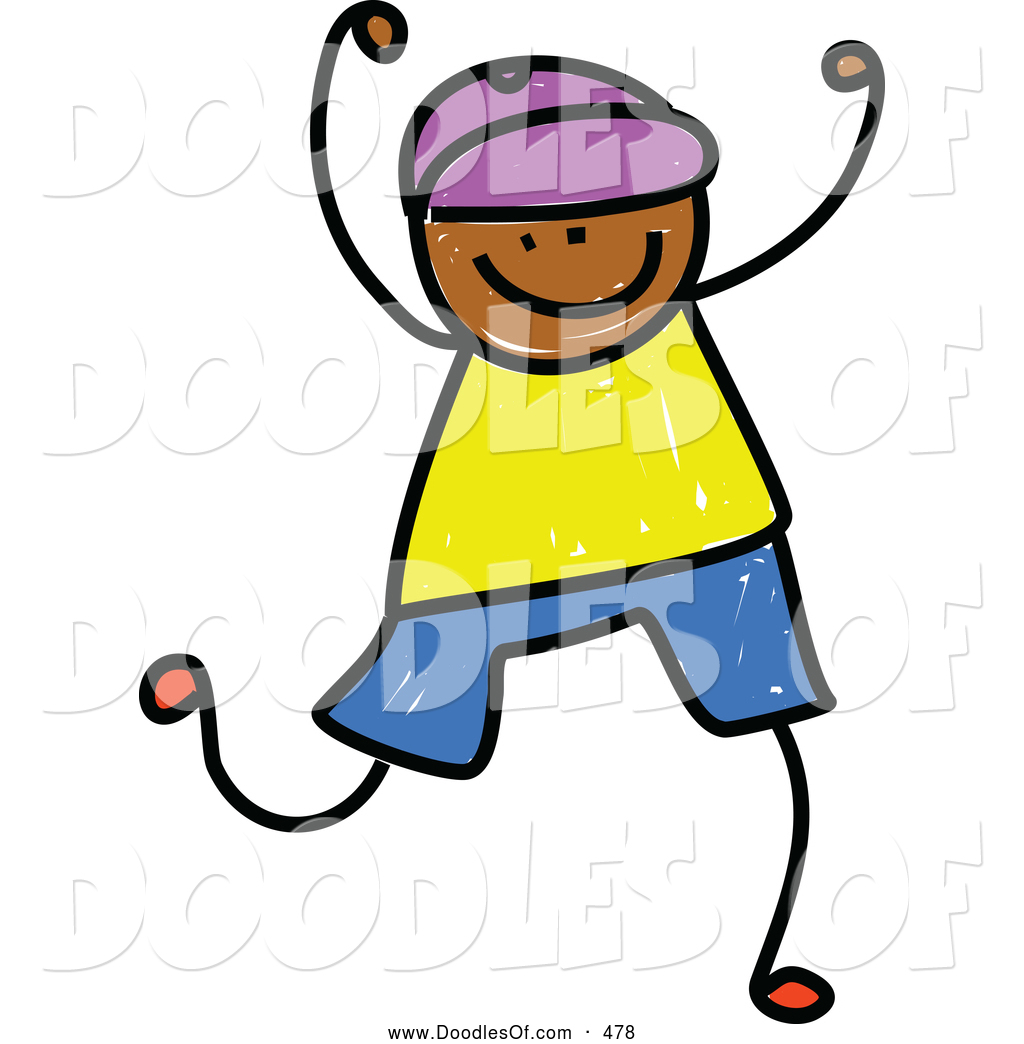 Royalty Free Clipart Of A Smiling Boy Celebrating This Boy