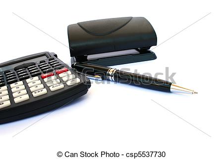 Stock Photo   Calculator Puncher And Pen   Stock Image Images    