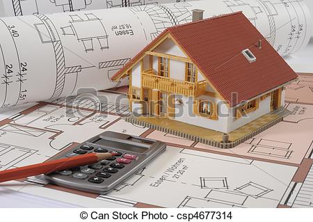 Stock Photo   House Building Blueprint   Stock Image Images Royalty    