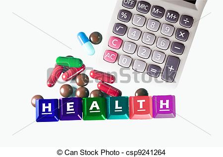 Stock Photo Of Health Is Wealth   Tablet Calculator Keyboard With    
