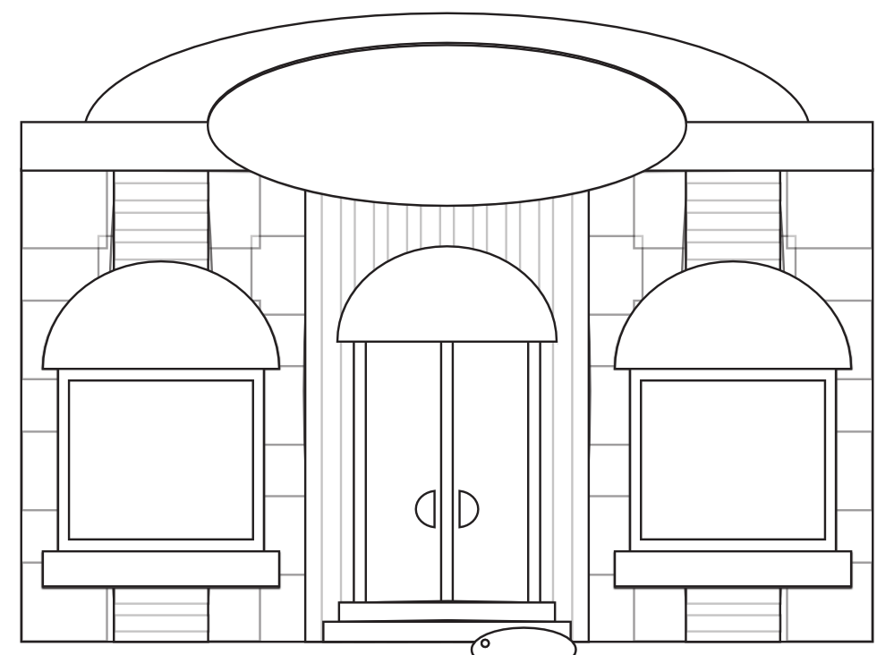 Store Fronts Shop 9 Black White Line Art Squiggly Svg