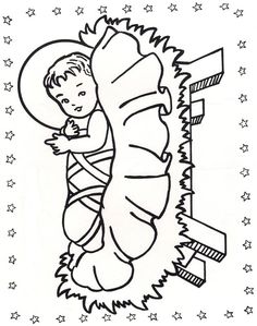 Sweet Baby Jesus   To Color And Use For Manger That Children Fill