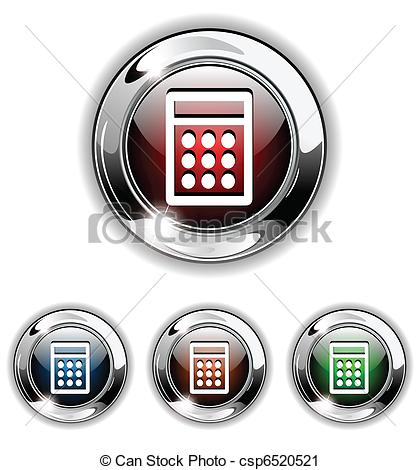 Vector   Calculator Icon Button Vector Ill   Stock Illustration