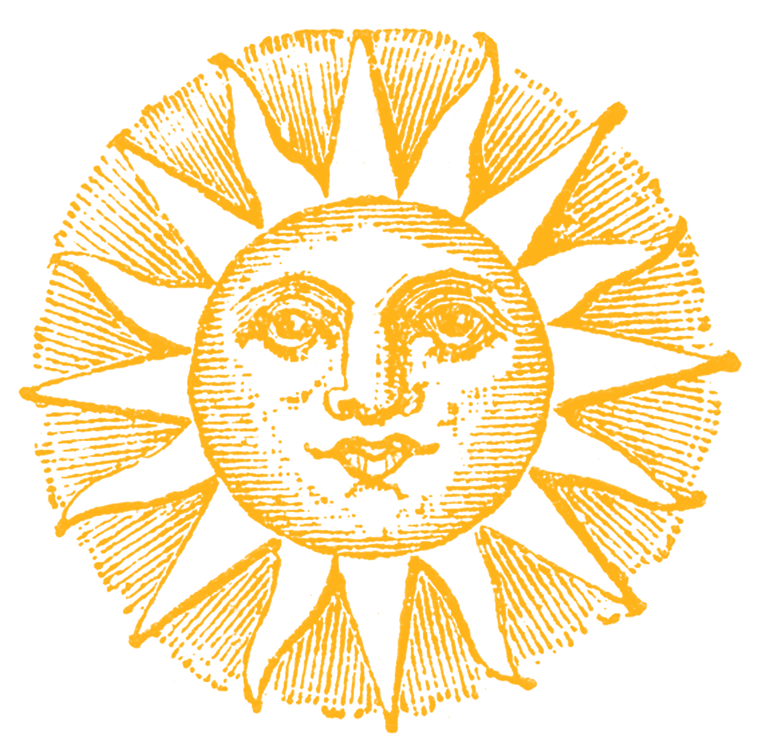 Vintage Clip Art   Old Fashioned Sun With Face   The Graphics Fairy