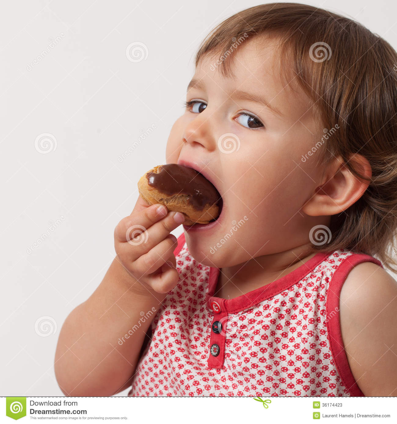 Year Old Baby Eating Sweets With Gluttony Stock Photos   Image