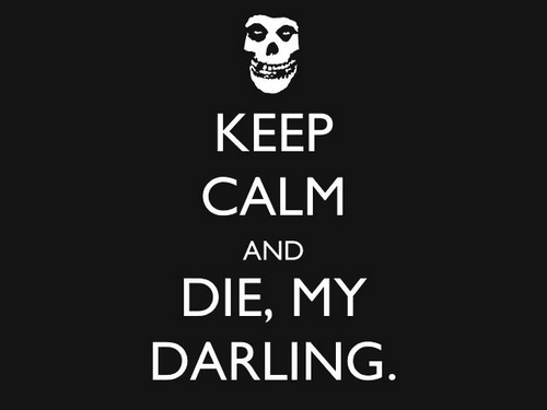 Black And White Die Funny Horror Keep Calm Message Text