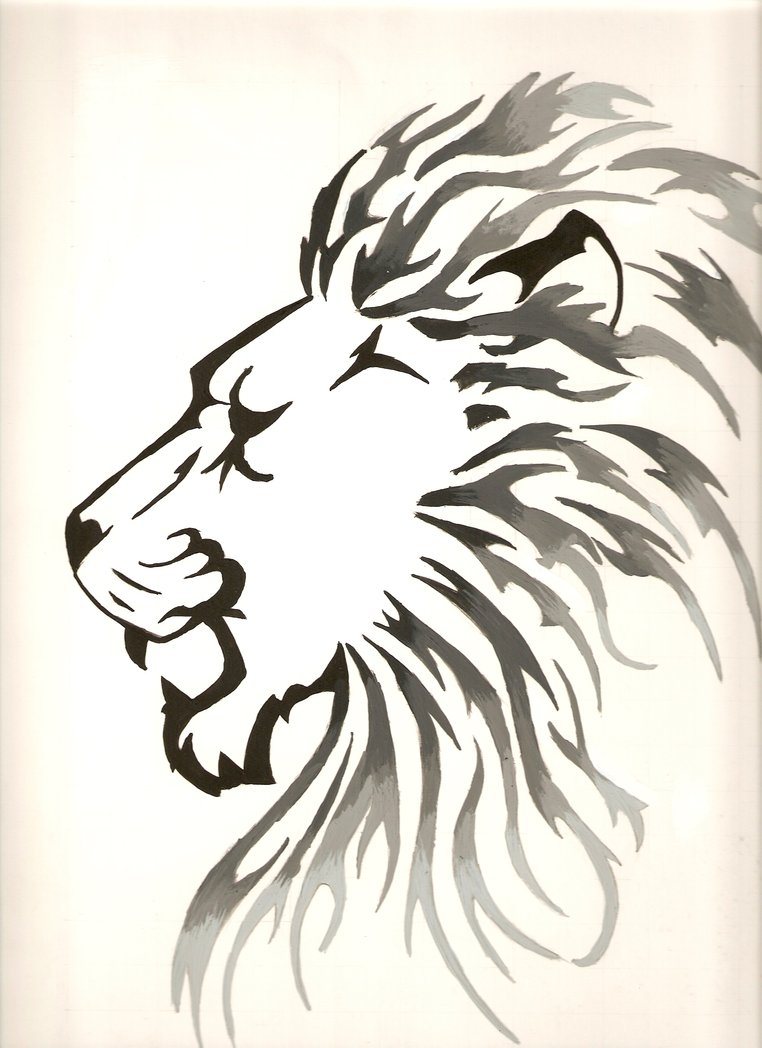 Black And White Lion By Silvorus Jpg