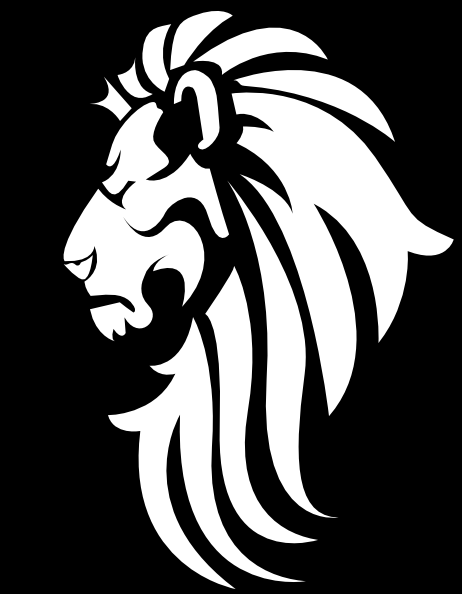 Black   White Lion Head Clip Art At Clker Com   Vector Clip Art Online